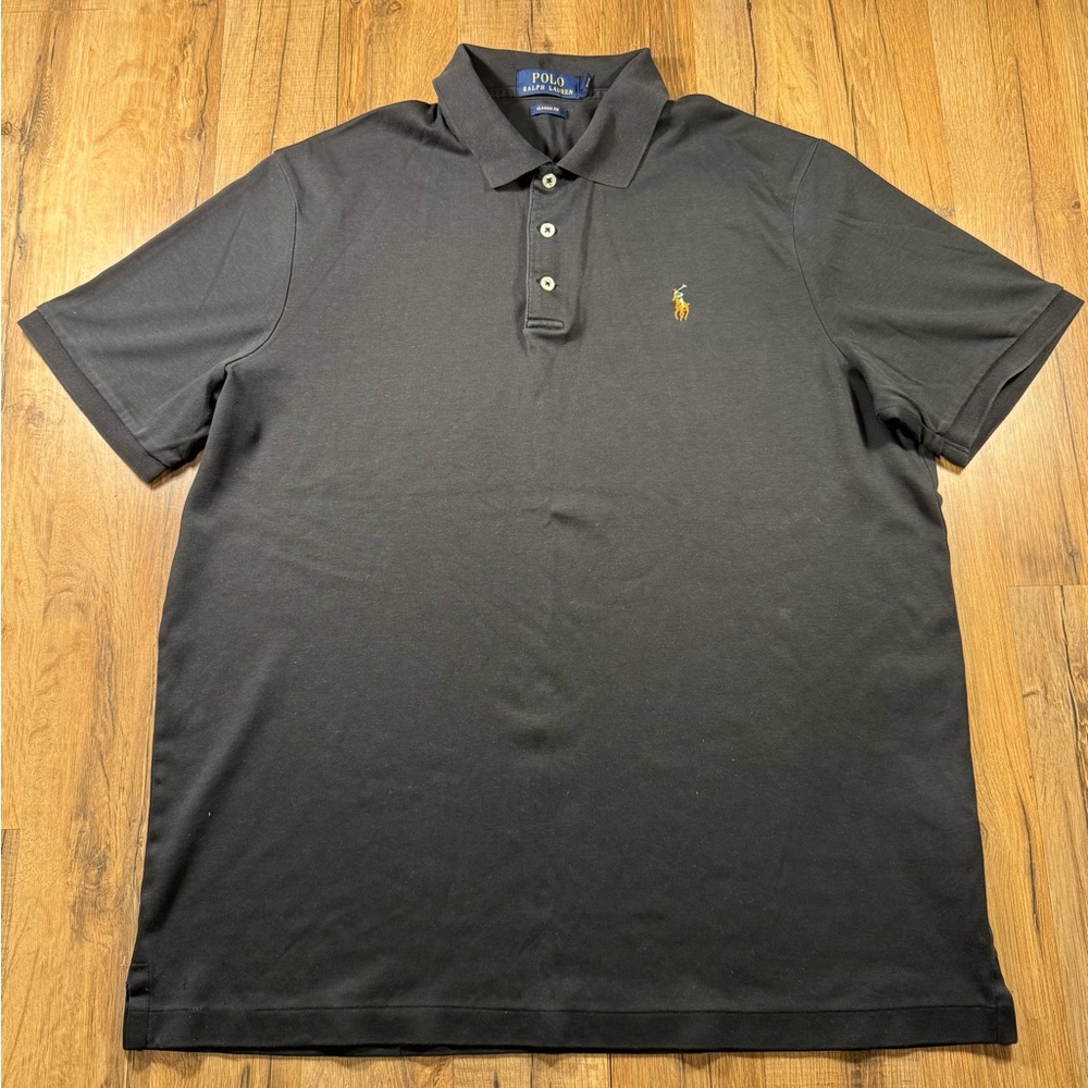 Ralph Lauren Men’s Black Polo Shirt Short Sleeve Pony Logo - Size L